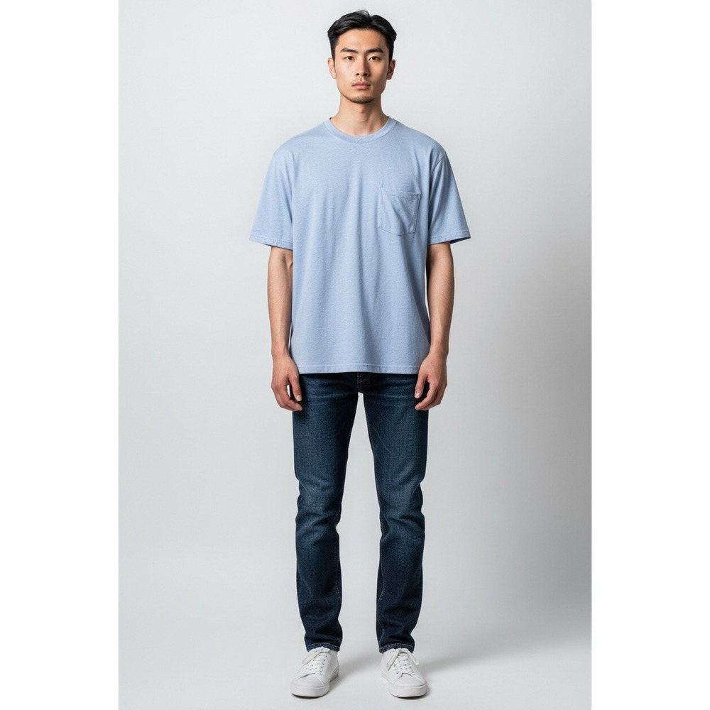 AND‎ NOW THIS Men's Light Blue Pocket T Shirt Short Sleeve Casual, Size XXL, NWT